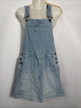 Torrid Denim Hickory Stripe Overall Shorts 12 Cottagecore Americana